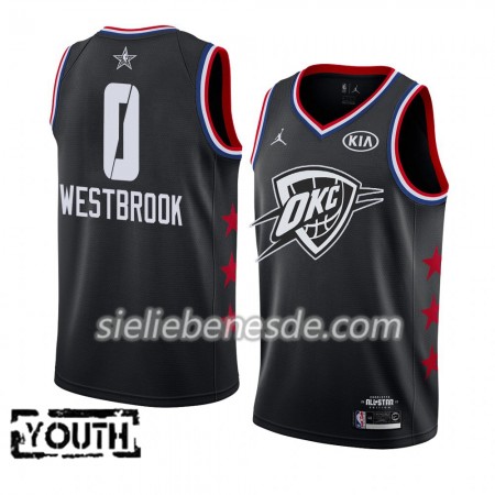 Kinder NBA Oklahoma City Thunder Trikot Russell Westbrook 0 2019 All-Star Jordan Brand Schwarz Swingman